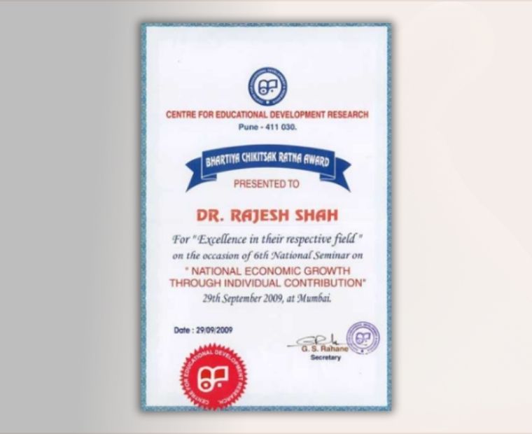 Bharatiya Chikista Ratna Award Dr Rajesh Shah