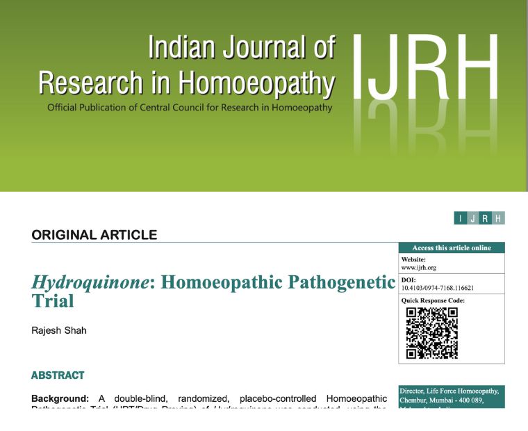 Hydroquinone research