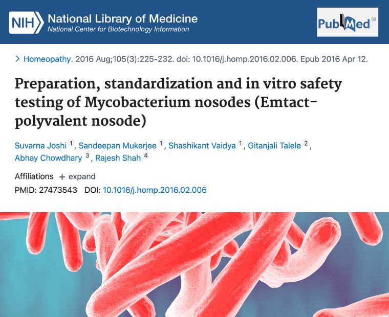 Mycobaterium tuberculosis nosode research
