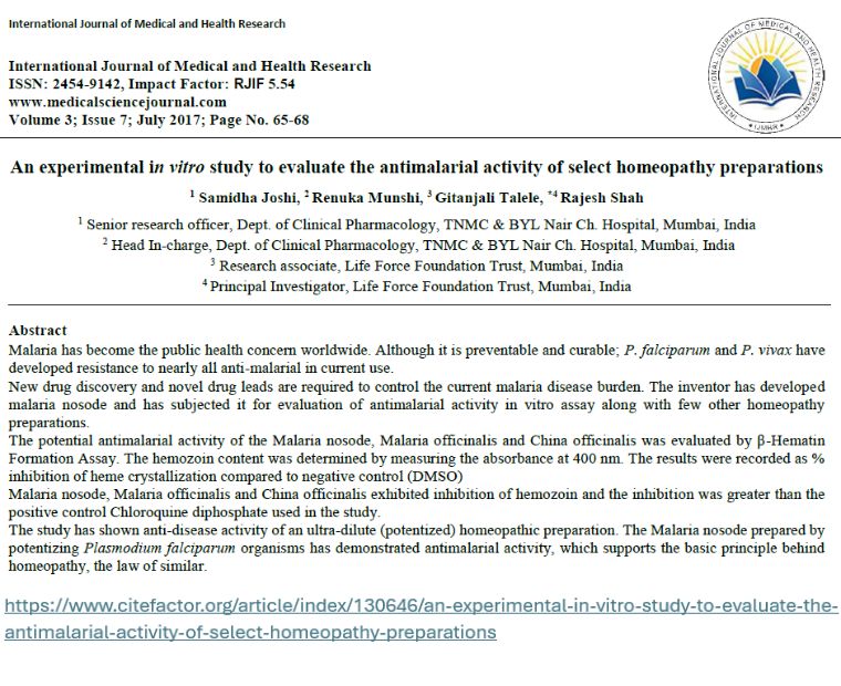 Antimalaria activity